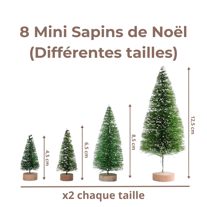 Mini Forêt Enneigée de Noël (8 pièces)