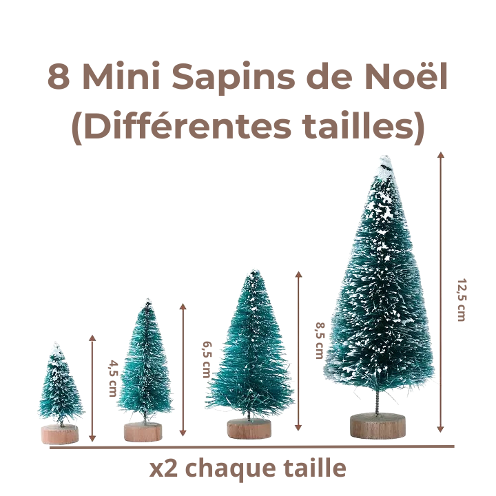 Mini Forêt Enneigée de Noël (8 pièces)