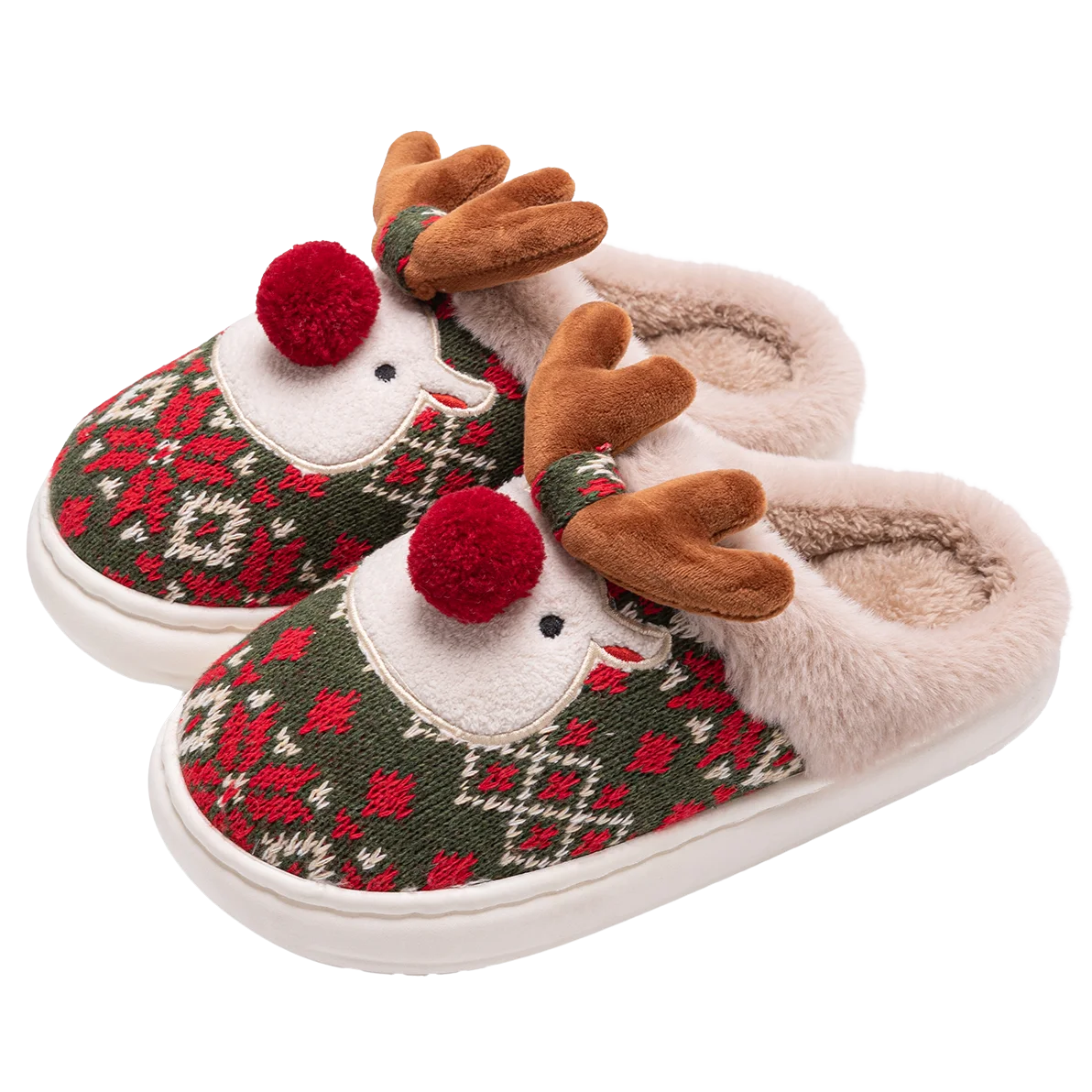 Chaussons Douillets “Renne de Noël”